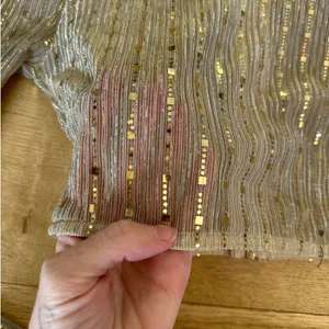 Superdown - Sia Long Sleeve Sequin Crop Top in Gold Nude Metallic thumbnail 3