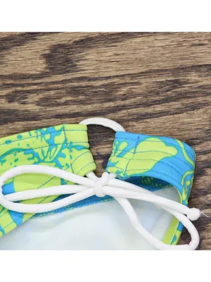 Speedo Womens Hana Floral Printed Side Tie Bikini Bottom Blue / Green XS thumbnail 4