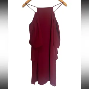 Three Eighty Two burgundy Melania cold -shoulder mini dress NWT thumbnail 2