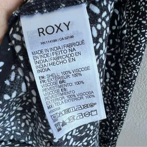 Roxy Black and White Boho Feminine Casual Dress Sweetheart Neckline Small thumbnail 6