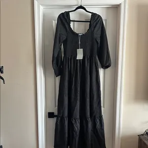 NWT The Hill House Black Wmily Nap Dress - Smocked Bodice thumbnail 2