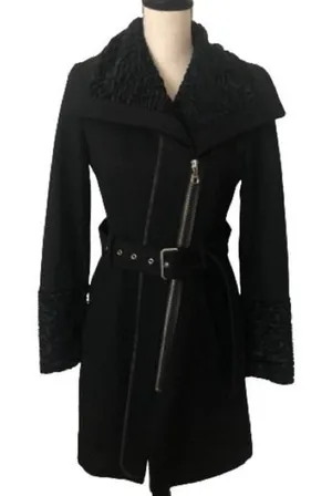 GUESS Los Angeles Wool Blend Single-Breasted Coat Women Small EUC‎ thumbnail 1
