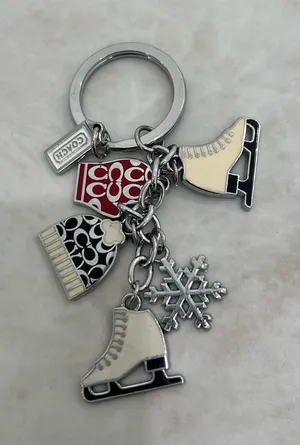 Coach Vintage Y2K Winter Snowflake Charms Keychain thumbnail 1