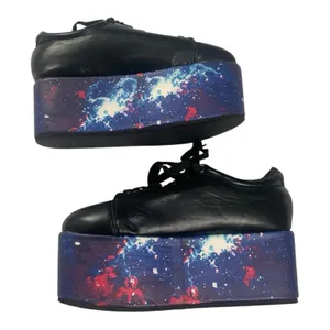 Hot Topic women's 9 platform galaxy Black Casual Sneakers thumbnail 2