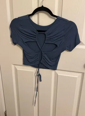 Open Back Baby Tee Blue thumbnail 1