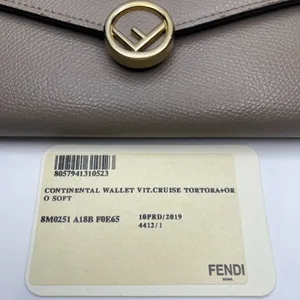 Fendi Vitello Cruise F is Fendi Continental Envelope Wallet Tortora - Preowned thumbnail 16