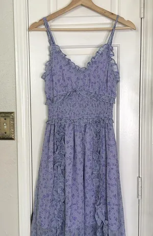 Elliatt Victorian lilac floral ruffle maxi dress thumbnail 5