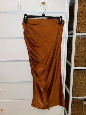 MIDI Skirt Brown Size L thumbnail 7