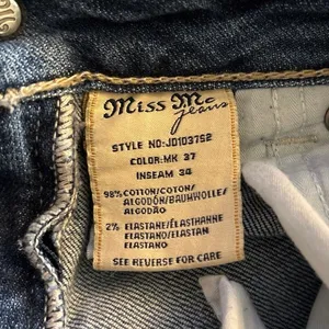 Miss Me Size 27 Skinny Jeans Bling Jewels Style JD103752 Low Rise Y2K thumbnail 6