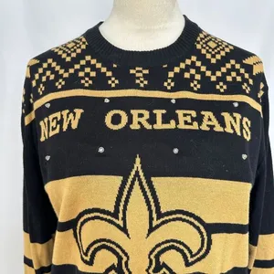 NFL New‎ Orleans Saints Light Up Ugly Christmas Sweater Holiday Womens Medium thumbnail 2