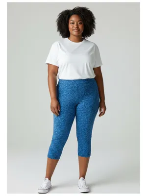 PACT Cropped Printed‎ Leggings Women's XL Blue Activewear thumbnail 6