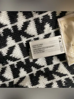 Michael Kors Black and White MK Logo Infinity Scarf thumbnail 6