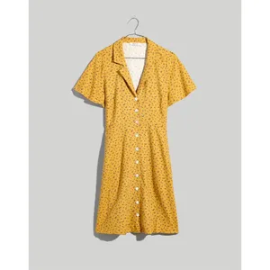 Madewell Kacie Mini Shirtdress Bitsy Bouquet Yellow Floral Size 10 thumbnail 6