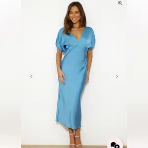 HELLO MOLLY WEDDING TO ATTEND SATIN MAXI DRESS BLUE Elegant Maxi Dress size 6‎ thumbnail 16