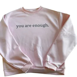 Boutique Pink Novelty You Are Enough Pink Sweatshirt M Funny Heart On Sleeve thumbnail 1