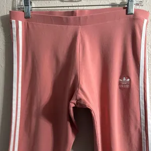 Adidas Pink High-Waist Leggings with Side Stripes thumbnail 2