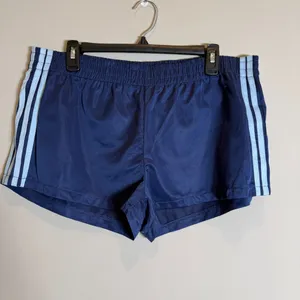 Edikted Nikki Nylon Shorts Womens XL Navy Blue Sporty Athleisure Retro Shiny NWT thumbnail 6