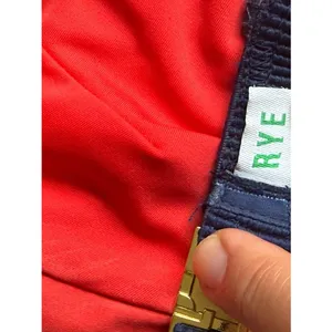 Rye $205 Zesty Grosgrain-trimmed Triangle Bikini, Red/Blue, XS, EUC, Worn Once thumbnail 10