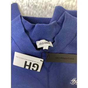 Gold Hinge Azure Mockneck Tank GH248-AZU Blue Cropped Sleeveless Sweatshirt L thumbnail 6