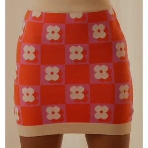 Flower Market Knit Mini Skirt - Orange Mod Floral × PepperMayo thumbnail 11