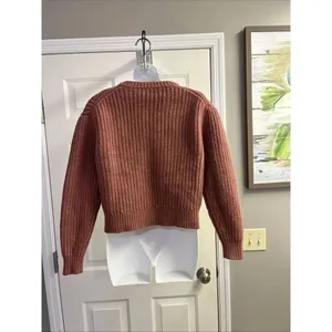 Wilfred Free Aritzia Cable Knit Crew Neck Wool Long Sleeve Sweater Mauve EUC thumbnail 7