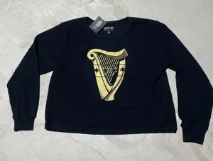 NWT $45 GUINNESS Black Long Sleeve SZ M Waffle Thermal Women's Shirt thumbnail 1