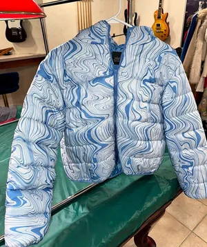Wild Fable Abstract Puffer in Blue & White Size Small thumbnail 1