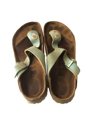 Birkenstock Gizeh Thong Sandals Washed Metallic Aqua 39 Women's Size 8 thumbnail 4