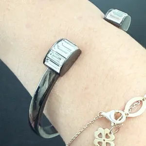 LIA SOPHIA Kiam Family Gunmetal Tone Rhinestones Crystal Cuff Bracelet 27g. thumbnail 4