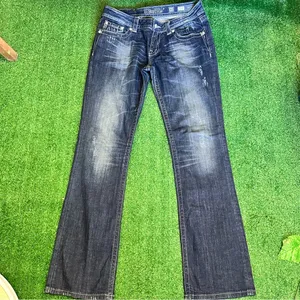 Miss Me Distressed Acid Wash Dark Bootcut Jeans thumbnail 4