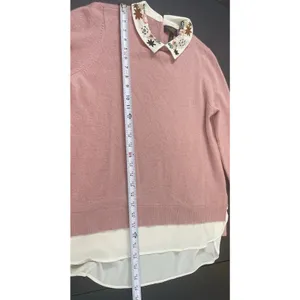 Cashmere Charter Club Sweater Womens M Pink 100% Cashmere Embellished Collar thumbnail 7