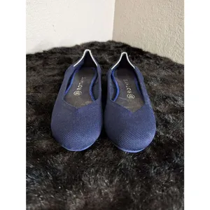 Rothy's Navy Blue The Round Toe Retired White Halo‎ Ballet Flats EUC Size 8.5 thumbnail 2
