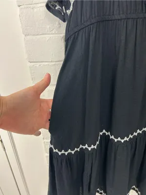 Old Navy Black Embroidered Stitched Casual Summer Dress Size XL thumbnail 8