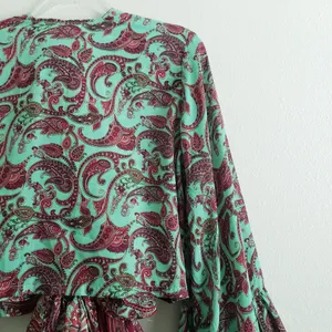 Anthropologie Valdior Boho Bohemian Belle Sleeve Paisley Top Set thumbnail 8