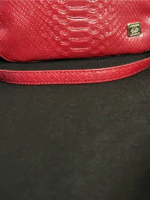 Liz Claiborne Scarlet Red Embossed Snake-Effect Crossbody Bag Purse thumbnail 4