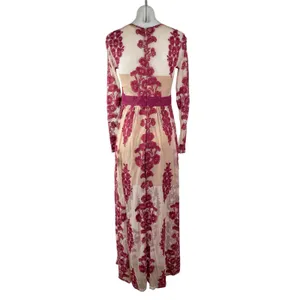 Altar'd State Norrie Norris Women's Floral Embroidery Sheer Maxi A-Line Dress S thumbnail 4