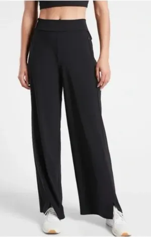Athleta Cosmic Wide Leg Pants in Black Size 12 thumbnail 1