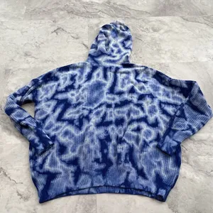 Derek‎ Heart Womens Sweater Hoodie Blue Tie Dye Knit Pullover Size XL Xlarge thumbnail 2