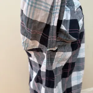 Barbour Womens Shoreline Shirt 10 EUC Oversized Windowpane Tartan Coastal Preppy thumbnail 13
