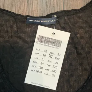 Brandy Melville Heart Pointelle Sheer Mesh Scoop Neck Top Black One Size NWT thumbnail 2