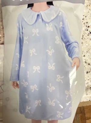 Fuzzy Night Gown /sleepwear Blue thumbnail 3