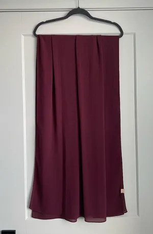 VOILE CHIC Premium Chiffon Deep Burgundy Hijab Scarf For Women thumbnail 2