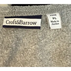 Croft & Barrow Cardigan Sz PL Full Zip Gray Cardinals Birds Holiday Winter‎ Snow thumbnail 13