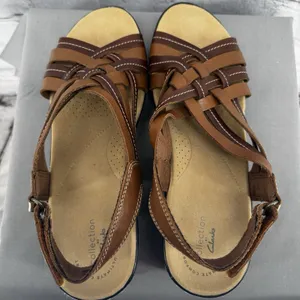 Clarks Collection Lexi Carmen Sandals Women's 10M Tan Leather Strappy thumbnail 8
