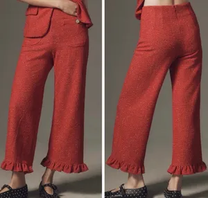 NWT Anthropologie Maeve The Colette Crop Wide-Leg Pants: Tweed Edition, Size 25 thumbnail 2