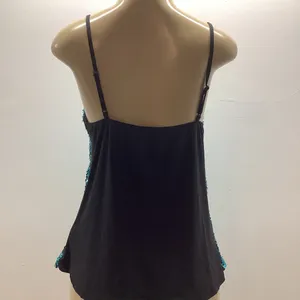 Modern Attraction Size Medium Sequin Teal Cami Top With Adjustable Straps. New Blue thumbnail 4