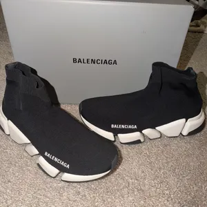 Balenciaga Speed Trainer Sock Sneakers Black & White - Women’s thumbnail 1