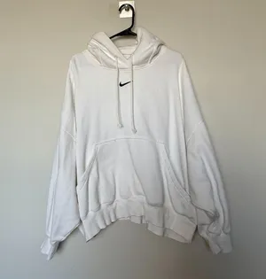 Women Nike White Oversize Pullover Hoodie thumbnail 1
