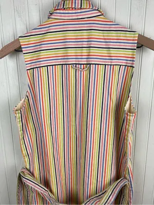 Tuckernuck Pomander Place Rainbow Stripe Sleeveless Riley Dress Medium Preppy thumbnail 11