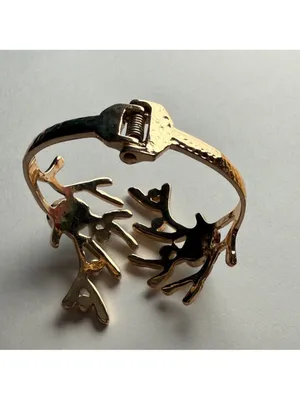 $58 Sundance Coral-Inspired Turquoise Gold Cuff Bracelet | NWOT | Coastal Boho thumbnail 5